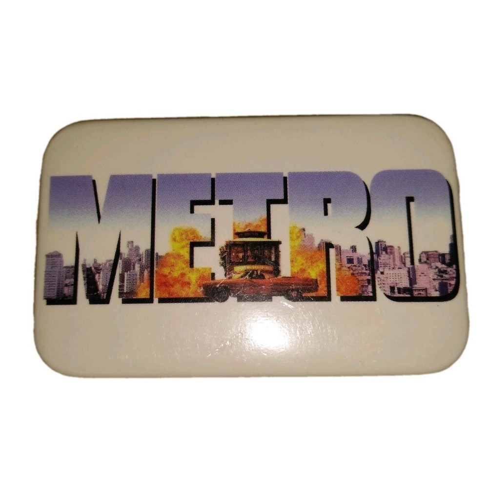 1997 Metro Movie Theater Promo Button Badge Pinback Pin Eddie Murphy Action Film